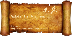 Asbóth János névjegykártya