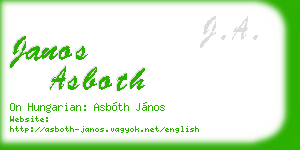 janos asboth business card